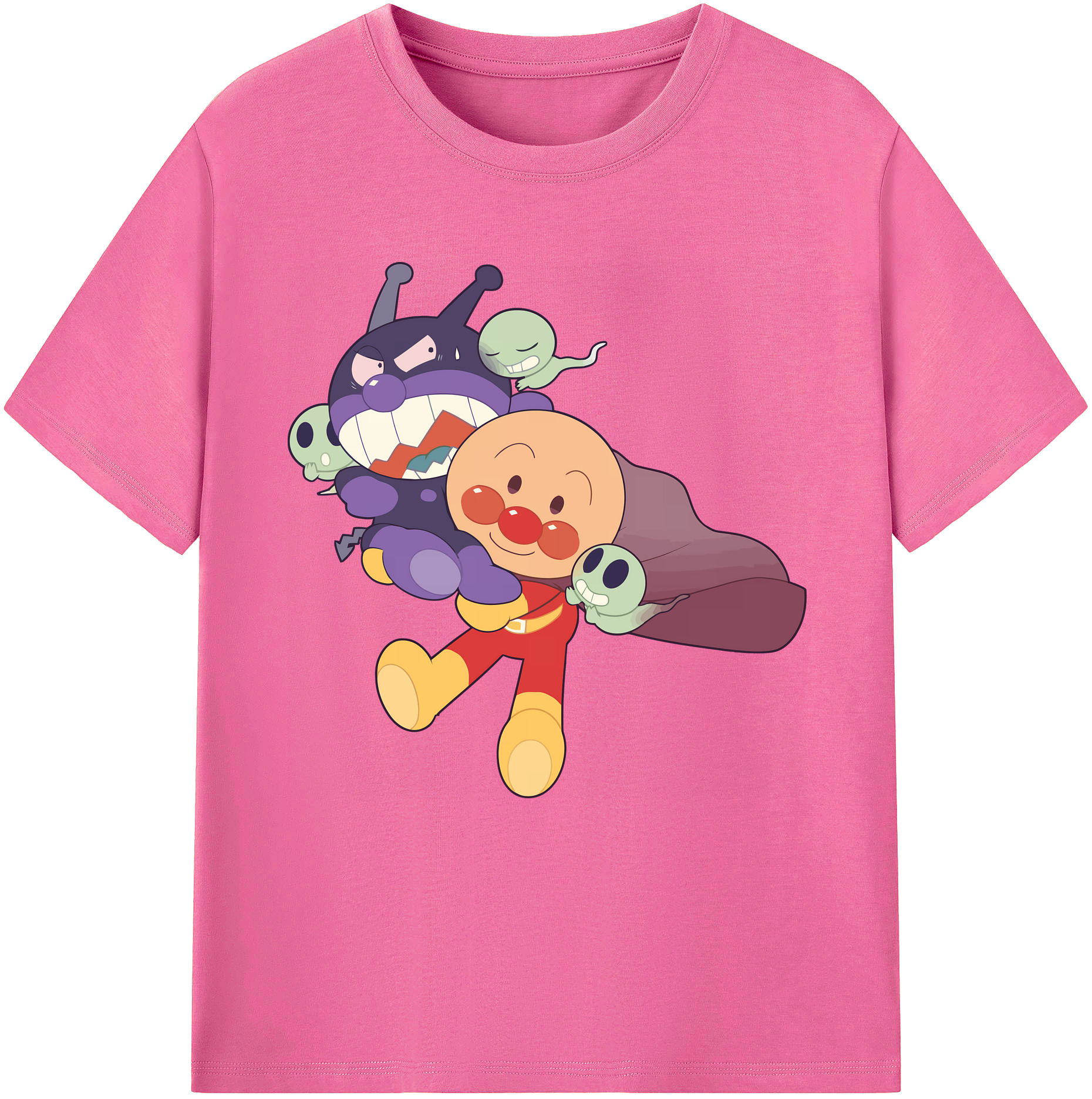 （画像用） アンパンマン Anpanman レディースカジュアルプリントTシャツ（綿100％）